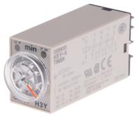h3y-4-ac24-5m Omron H3Y-4 Series DIN Rail, Surface Mount Timer Relay, 24V ac, 4-Contact, 0.2 → 5min, 1-Function, 4PDT