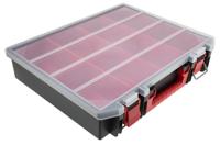 136-8904 RS PRO 8 Cell Black, Red Polypropylene Compartment Box, 91mm x 416mm x 336mm