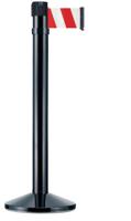 rs410bkrb Viso Black Aluminium Barrier Post, 4m, Red, White Tape