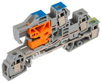 3076039 Phoenix Contact 4-Way DIN Rail Earth Terminal Block, 0.2 - 10mm², 24 -  8 AWG Wire, Screw