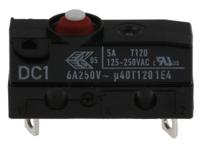 dc1b-a1aa ZF Button Micro Switch, Solder Terminal, 6 A @ 250 V ac, SPST, IP6K7