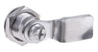 192-9647 RS PRO Silver Stainless Steel Cabinet Lock, 26mm Panel-to-Tongue, Key Unlock