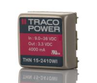 thn-15-2410wi TRACOPOWER THN 15WI DC-DC Converter, 3.3V dc/ 4A Output, 9 → 36 V dc Input, 15W, Through Hole, +85°C Max Temp