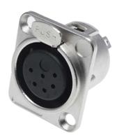 208-5183 RS PRO Panel Mount XLR Connector, Female, 50 V, 6 Way, Nickel Plating