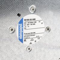 rg160-2814nu ebm-papst RG 160 N Series Centrifugal Fan, 24 V dc, 209m³/h, DC Operation, 220 x 220 x 56mm