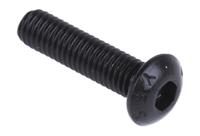 281-209 RS PRO Black, Self-Colour Steel Hex Socket Button Screw, ISO 7380, M3 x 12mm