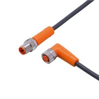evc302 ifm electronic Male 1 way M8 to Female 1 way M8 Actuator/Sensor Cable, 1 m