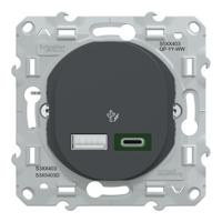 s340403 Schneider Electric Anthracite, 1 Gang, Ovalis C Series