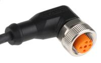 evc009 ifm electronic Right Angle Female 4 way M12 to Unterminated Sensor Actuator Cable, 10m