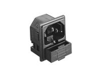 pf00112063 Bulgin C14 Panel Mount IEC Connector Male, 10A, 250 V, Fuse Size 5 x 20mm