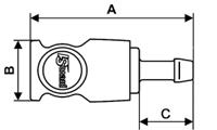 csi-061806cp PREVOST Composite Body Safety Quick Connect Coupling, 6mm Hose Barb