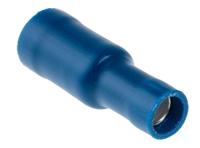 534-676 RS PRO Insulated, Blue Crimp Bullet Connector, 1.5mm² to 2.5mm², 16AWG to 14AWG, 5mm Bullet diameter Female