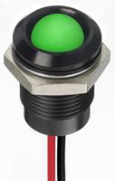 130-2274 RS PRO Green Panel Mount Indicator, 12V dc, 14mm Mounting Hole Size, Lead Wires Termination, IP67