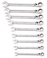 50-hcj9 SAM 9-Piece Combination Ratchet Spanner Set, 10 → 19 mm