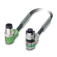 1668768 Phoenix Contact Male 4 way Angled Plug M12 to Female 4 way Angled Socket M12 Sensor Actuator Cable, 0.6 m