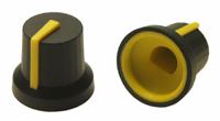 302-695 RS PRO 16.2mm Black Potentiometer Knob for 6mm Shaft D Shaped