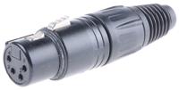 nc4fxbag Neutrik Cable Mount XLR Connector, Female, 50 V, 4 Way, Silver over Nickel Plating