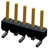 1241150-5 TE Connectivity AMPMODU MOD II Series Straight Surface Pin Header, 5 Contact(s), 2.54 mm Pitch, 1 Row, Unshrouded