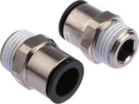 3175-14-21 Legris LF3000 Series Straight Threaded Adaptor, R 1/2 Male to Push In 14 mm, Threaded-to-Tube Connection Style