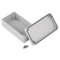 186-2258 RS PRO Grey ABS Enclosure, IP67, IK09, Grey Lid, 158.15 x 82.2 x 54.9mm