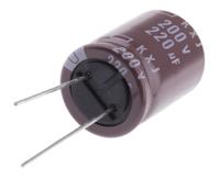 ekxj201ell221mm25s CHEMI-CON 220μF Aluminium Electrolytic Capacitor 200V dc, Radial, Through Hole - EKXJ201ELL221MM25S