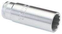 02020017 STAHLWILLE 3/8 in Drive 17mm Deep Socket, 12 point, 65 mm Overall Length