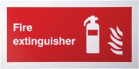 763-1973 Plastic Fire Safety Sign, Fire extinguisher With English Text