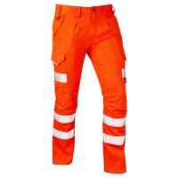 ct04-o-42r Leo Workwear CT04O Orange Hi Vis Trouser Hi-Vis 42 in 42 Leg Length 79cm