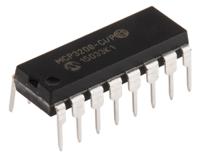 mcp3208-cip Microchip, Octal 12-bit- ADC 100ksps, 16-Pin PDIP