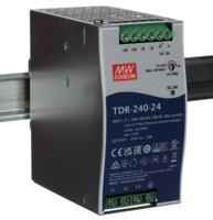 tdr-240-24 MEAN WELL TDR Switched Mode DIN Rail Power Supply, 340 → 550 V ac / 480 → 780V dc ac, dc Input, 24V dc dc