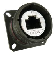 rjf6a2sa1b Amphenol Socapex RJF 6A Series Receptacle Ethernet Connector, Flange Mount, Cat6a Straight 1 Port 8 -Way