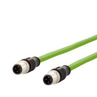 30064243 Metz-Connect, 2m Cat5e, Green M12 to Male M12 Male, Shielded, Unterminated Polyurethane Sheath