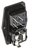 bvb01z000010 Bulgin C14 Panel Mount IEC Connector Male, 10A, 250 V, Fuse Size 5 x 20mm