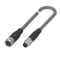 bcc03ty BALLUFF Female 4 way M12 to Male 4 way M8 Sensor Actuator Cable, 3 m