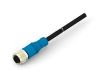 t4151310004-005 TE Connectivity Female 4 way Socket M12 to M12 Pigtail Cable Assembly, 5 m