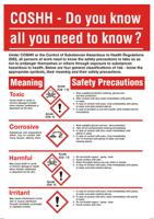 823-3677 COSHH Safety Wall Chart, PP, English, 600 mm, 420mm