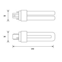 146314 Bailey Electric & Electronics bv LED PL G24d LED Bulbs 6 W(18W), 4000K, Neutral White, Single Ended shape