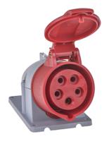2cma193115r1000-416rs6 Amphenol Industrial, Easy & Safe IP44 Red Wall Mount 3P + N + E Right Angle Industrial Power Socket, Rated At 16A, 415 V
