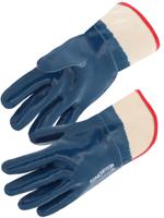 nbr327t09 SINGER SAFETY NBR327T Blue Cotton (Brushed Jersey) Cotton Glove, Size 9, Nitrile Coating