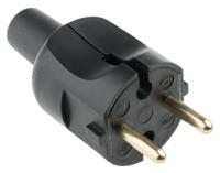 0-504-51 Legrand French / German Mains Plug, 16A Black, Cable Mount Plastic, 230 V