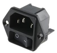 dc110001001 Schurter C14 Panel Mount IEC Connector Male, 12A, 250 V