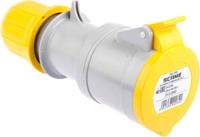 3133240 Scame IP44 Yellow Cable Mount 2P + E Industrial Power Socket, Rated At 32A, 110 V