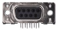 09661127601 HARTING 9 Way Right Angle Through Hole D-sub Connector Socket, 2.74mm Pitch, with M3 Threaded Inserts