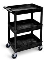 252-0633 RS PRO 3 Shelf PE Trolley Trolley, 610 x 460 x 1000mm, 150kg Load