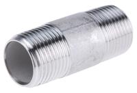 499-3237 RS PRO Stainless Steel Pipe Fitting, Straight Circular Barrel Nipple, Male R 3/8in x Male R 3/8in