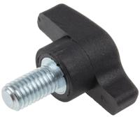 478-440 RS PRO Black Wing Clamping Knob, M8, Threaded Stud