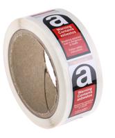 763-2070 RS PRO Black/Red/White Vinyl Safety Labels, Breathing Asbestos Dust Is Dangerous To Health, Follow Safety Instructions,
