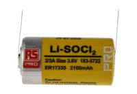 183-5722 RS PRO Lithium Thionyl Chloride 3.6V, 2/3 A 2/3 A Battery