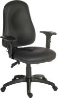625-804 RS PRO Black Polyurethane Operator Chair, 150kg Weight Capacity