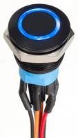 av9122f1020870k APEM Illuminated Push Button Switch, Momentary, Panel Mount, 19.2mm Cutout, DPDT, Blue LED, 30V dc, IP67